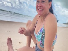 #vacaciones adultos 2021- segundo dia en la playa- Buenos dias a correrse en la boca sexo en la playa